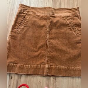 ANN TAYLOR LOFT CAMEL-Brown Corduroy Mini Skirt Size 8 -EUC